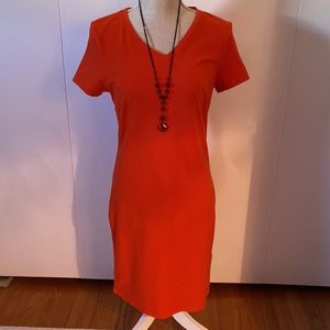 OLD NAVY Dress Short Sleeve Jersey Orange Medium